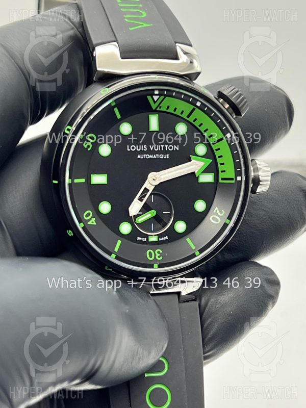 Товар Louis Vuitton Tambour Diver 44mm Green Фото 7 - Louis Vuitton Tambour Diver 44mm Green