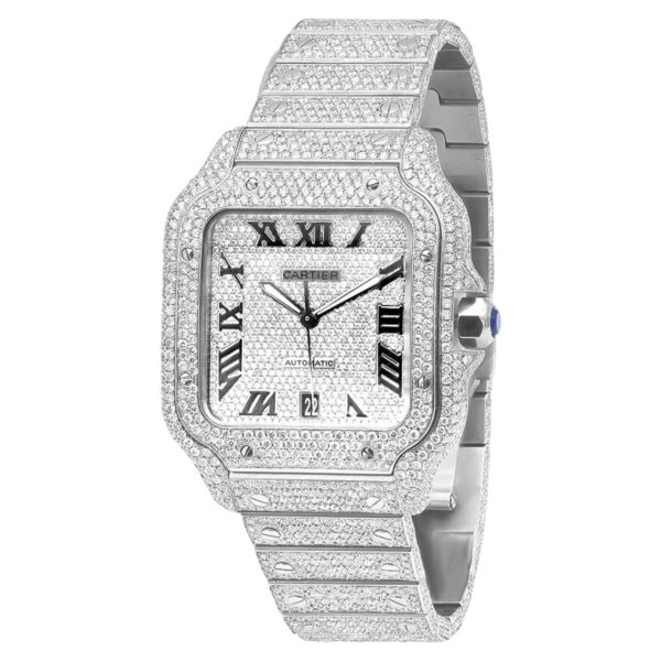 Фото 1 - Cartier Santos de Cartier 40mm Diamond Steel Art 11450