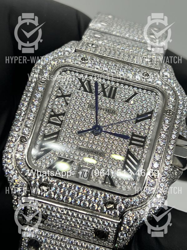 Фото 4 - Cartier Santos de Cartier 40mm Diamond Steel Art 11450