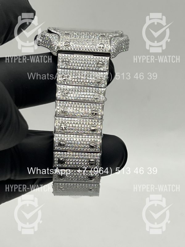 Фото 14 - Cartier Santos de Cartier 40mm Diamond Steel Art 11450